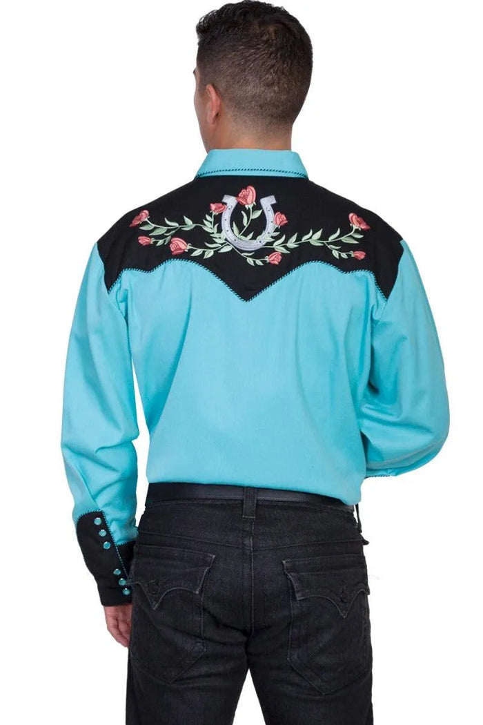 Scully Horseshoe and Roses - Men's Western Shirt - Hatcountry