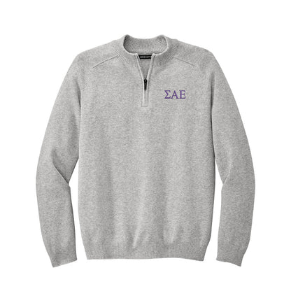 Sigma Alpha Epsilon 1/4-Zip Monogrammed Sweater