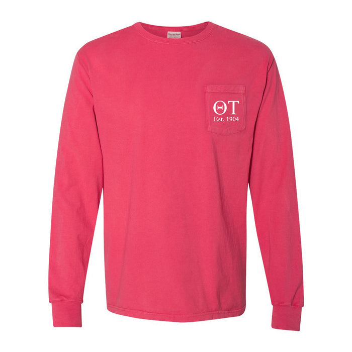 Theta Tau Long Sleeve Pocket Tee