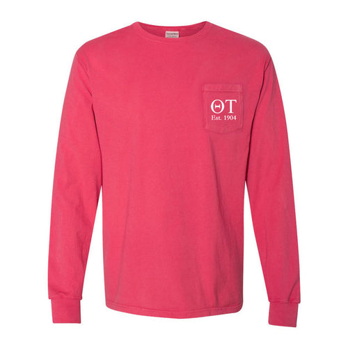 Theta Tau Long Sleeve Pocket Tee