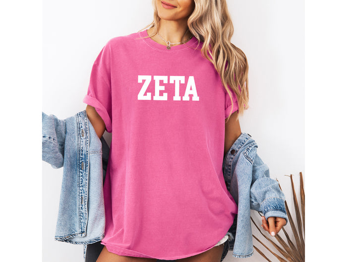 Zeta Tau Alpha Heavyweight Short Sleeve T-shirt - Comfort Colors